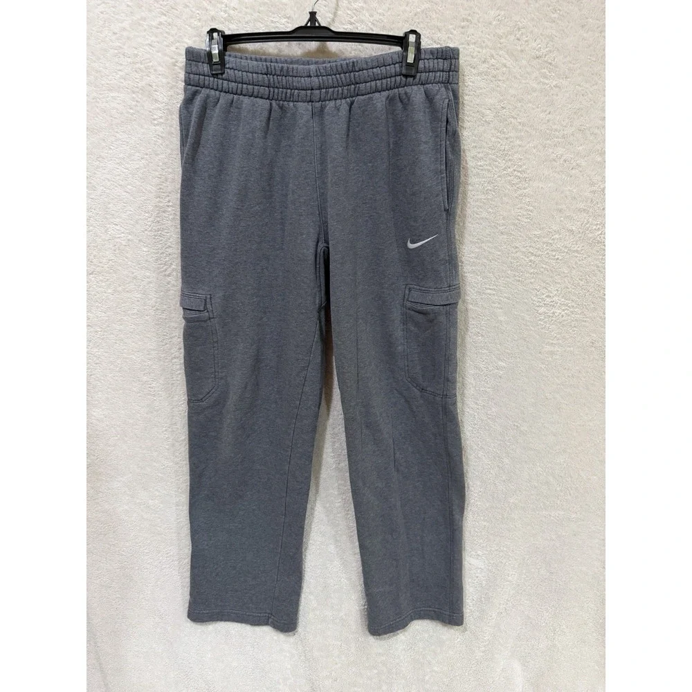 Nike Mens Fleece Cargo Sweatpants Gray Joggers Size Medium 586385 Comfort